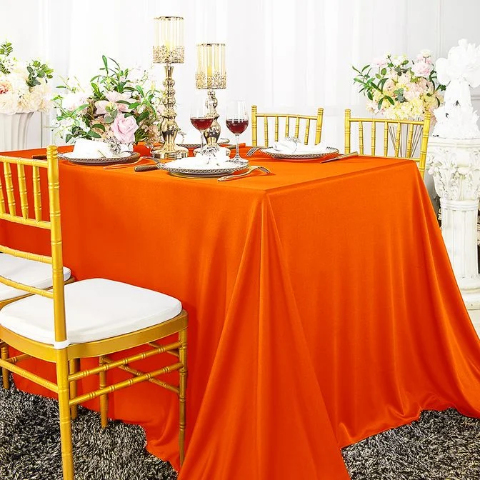 90"x132" Seamless Rectangular Scuba (Wrinkle-Free) (240 GSM) Tablecloth - Orange (1pc) 90"x132" Seamless Rectangular Scuba (Wrinkle-Free) (240 GSM) Tablecloth - Orange (1pc)
