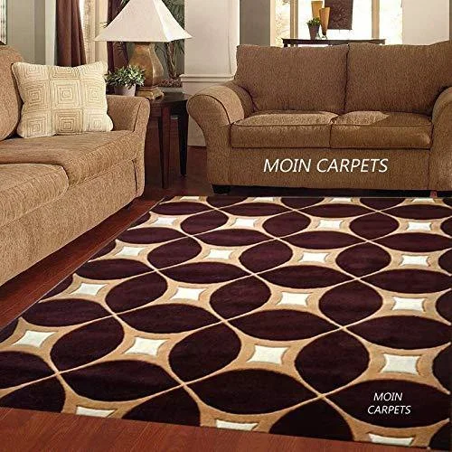 Moin Carpets Geometric Design Acrylic Wool Soft and Thick Carpet/Rug, 6 x 8 feet Carpet for Living Room/Home, (180 x 235 cms) Brown Moin Carpets Geometric Design Acrylic Wool Soft and Thick Carpet/Rug, 6 x 8 feet Carpet for Living Room/Home, (180 x 235 cms) Brown