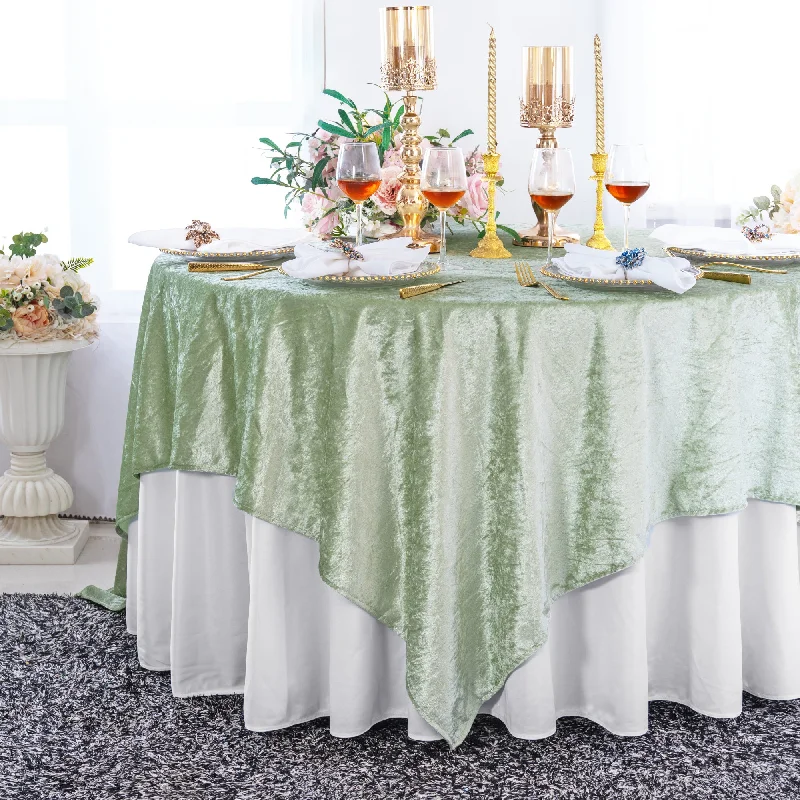 85"x85" Seamless Square Ice Crushed Velvet (200 GSM) Tablecloth/Table Overlay - Sage Green (1pc) 85"x85" Seamless Square Ice Crushed Velvet (200 GSM) Tablecloth/Table Overlay - Sage Green (1pc)