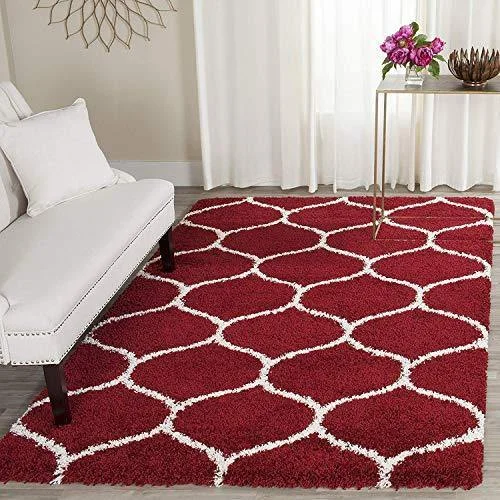 OM Carpet Super Modern Shag, Silky Smooth Rugs Fluffy Rugs Anti-Skid Shaggy Carpet for Home, Living Room, Drawing Room, Main Hall, Carpet for Bed Room (Red + Ivory, 5X7 ft) OM Carpet Super Modern Shag, Silky Smooth Rugs Fluffy Rugs Anti-Skid Shaggy Carpet for Home, Living Room, Drawing Room, Main Hall, Carpet for Bed Room (Red + Ivory, 5X7 ft)