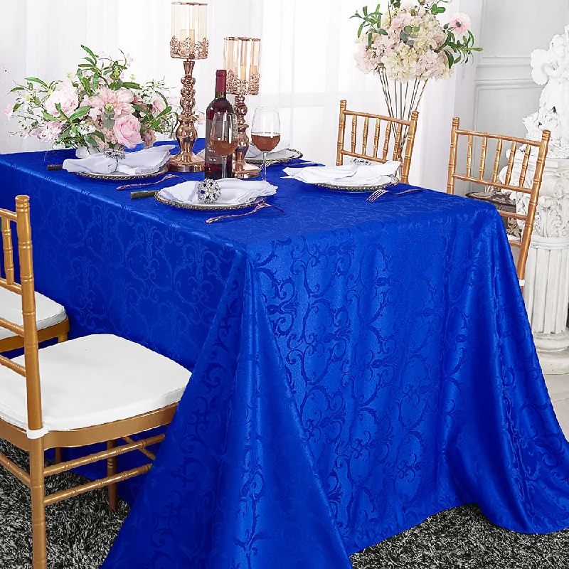 72"x120" Seamless Rectangular Versailles Chopin Damask Jacquard Polyester (220 GSM) Tablecloth - Royal Blue (1pc) 72"x120" Seamless Rectangular Versailles Chopin Damask Jacquard Polyester (220 GSM) Tablecloth - Royal Blue (1pc)