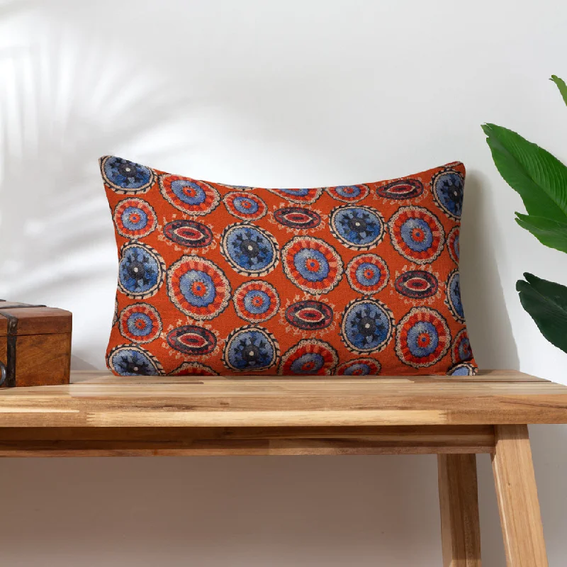 Akamba Tribal Rectangular Cushion Tangerine