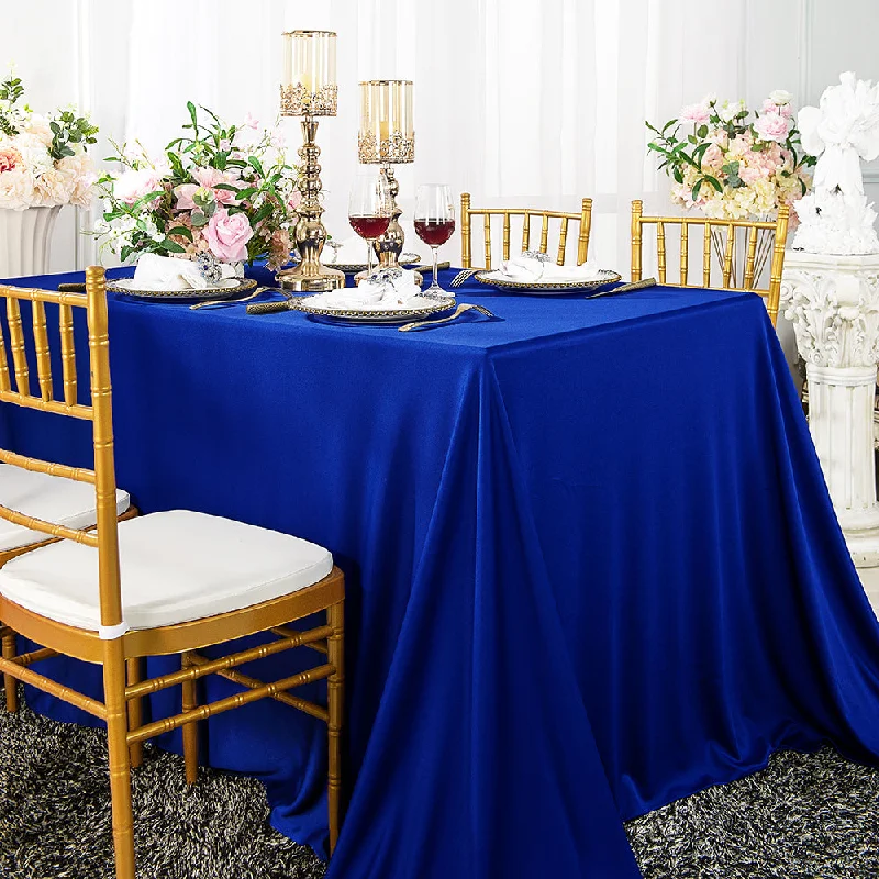 90"x156" Seamless Rectangular Scuba (Wrinkle-Free) (240 GSM) Tablecloth - Royal Blue (1pc) 90"x156" Seamless Rectangular Scuba (Wrinkle-Free) (240 GSM) Tablecloth - Royal Blue (1pc)