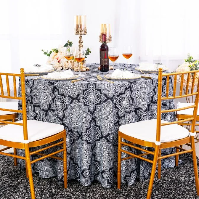 120" Seamless Round Henna Scuba (Wrinkle-Free) (240 GSM) Tablecloth - Black (1pc/pk) 120" Seamless Round Henna Scuba (Wrinkle-Free) (240 GSM) Tablecloth - Black (1pc/pk)