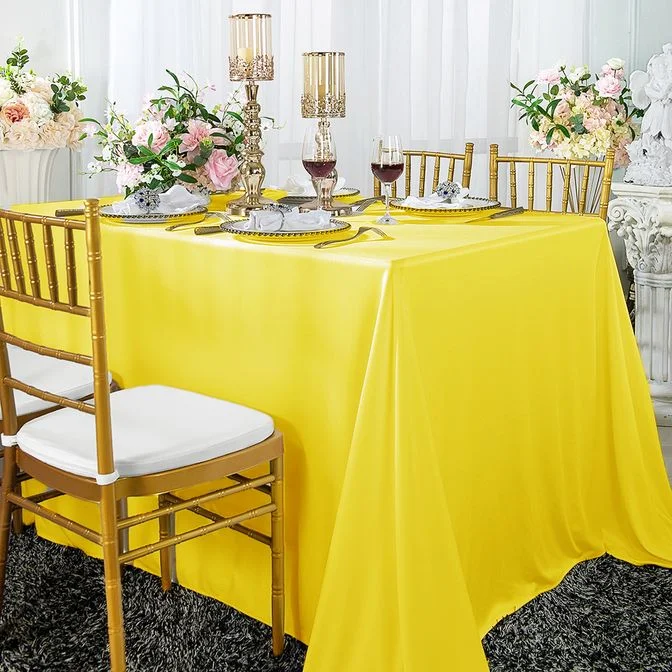 90"x156" Seamless Rectangular Scuba (Wrinkle-Free) (240 GSM) Tablecloth - Canary Yellow (1pc) 90"x156" Seamless Rectangular Scuba (Wrinkle-Free) (240 GSM) Tablecloth - Canary Yellow (1pc)