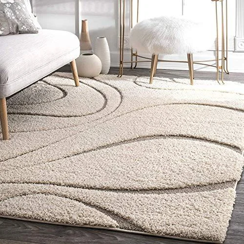 SWEET HOMES Carpet, Ultra Soft Handwoven shag Collection Modern Design. 3x5 Feet Color, Ivory/Beige SWEET HOMES Carpet, Ultra Soft Handwoven shag Collection Modern Design. 3x5 Feet Color, Ivory/Beige