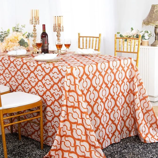 90"x132" Seamless Rectangular Miramar Scuba (Wrinkle-Free) (240 GSM) Tablecloth - Orange (1pc) 90"x132" Seamless Rectangular Miramar Scuba (Wrinkle-Free) (240 GSM) Tablecloth - Orange (1pc)
