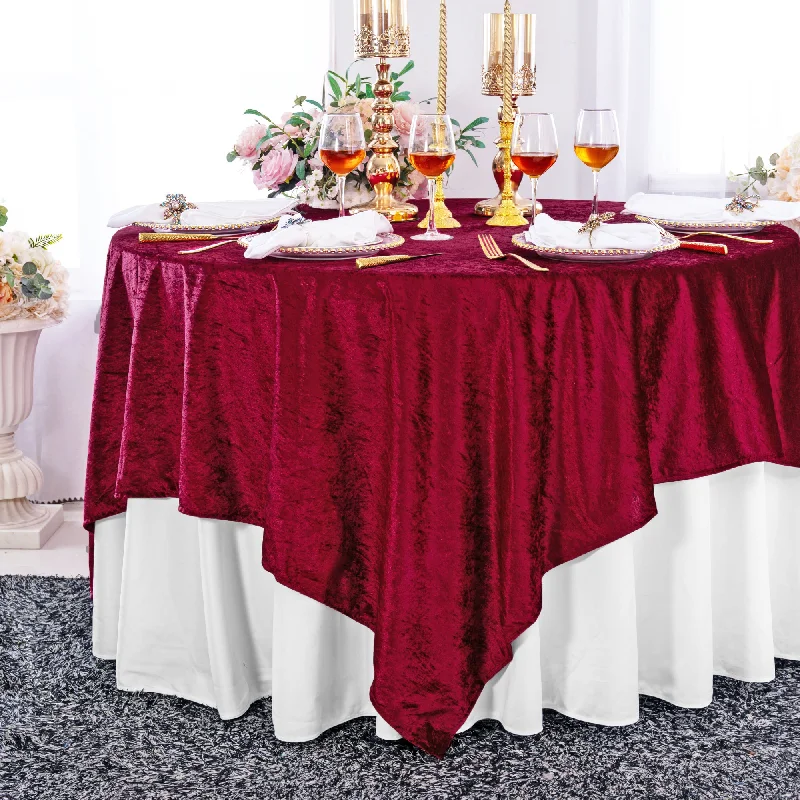 85"x85" Seamless Square Ice Crushed Velvet (200 GSM) Tablecloth/Table Overlay - Burgundy (1pc) 85"x85" Seamless Square Ice Crushed Velvet (200 GSM) Tablecloth/Table Overlay - Burgundy (1pc)