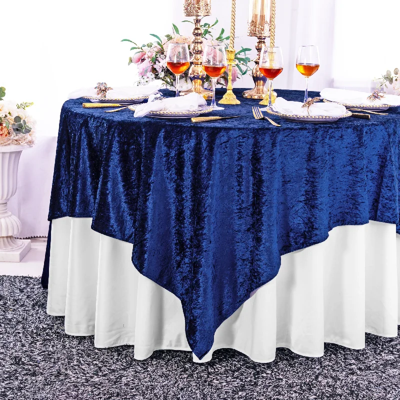 85"x85" Seamless Square Ice Crushed Velvet (200 GSM) Tablecloth/Table Overlay - Navy Blue (1pc) 85"x85" Seamless Square Ice Crushed Velvet (200 GSM) Tablecloth/Table Overlay - Navy Blue (1pc)