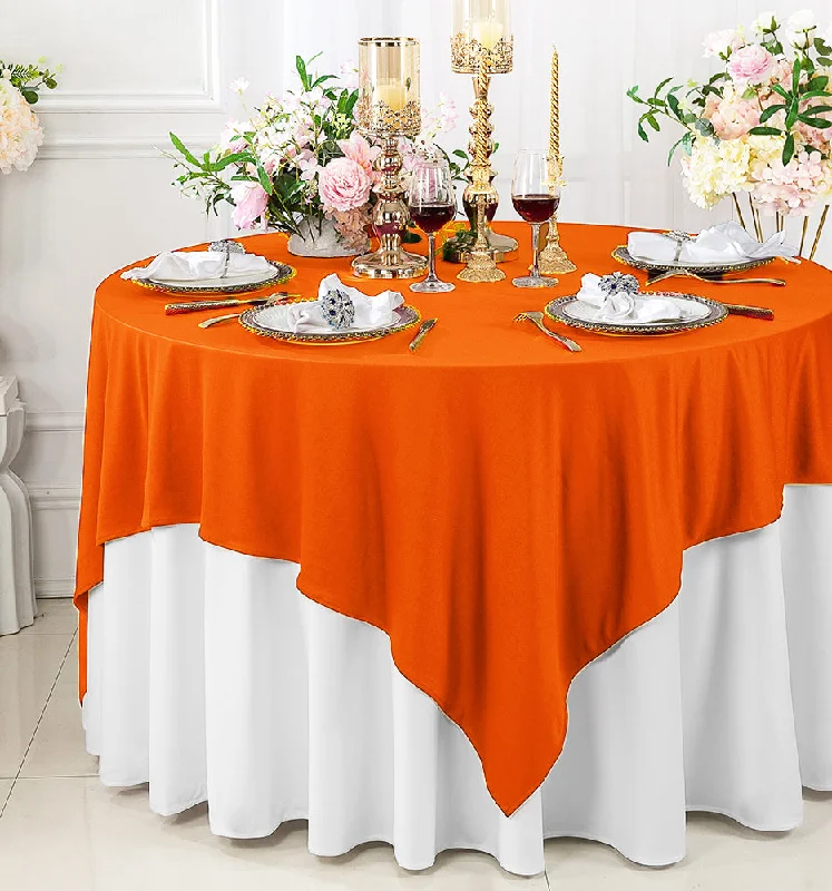 72"x72" Seamless Square Scuba (Wrinkle-Free) (240 GSM) Tablecloth /Table Overlay - Orange (1pc) 72"x72" Seamless Square Scuba (Wrinkle-Free) (240 GSM) Tablecloth /Table Overlay - Orange (1pc)
