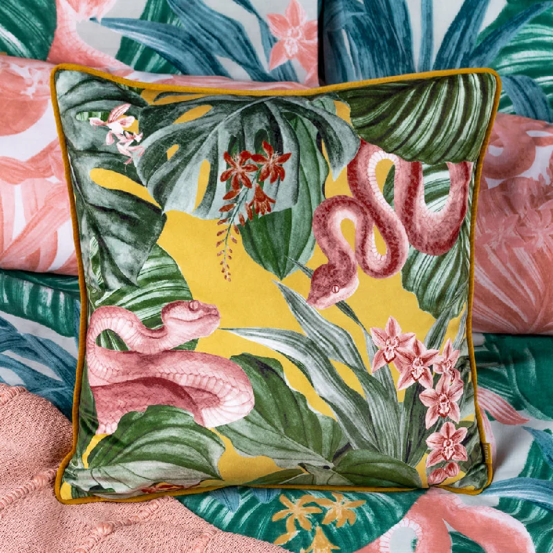 Medinilla Tropical Cushion Mustard