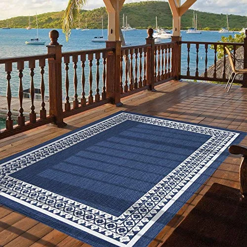 PRIYATE Florida Collection – Border Design Indoor/Outdoor Area Rug | Non-Shedding, Floor Carpet for Bedroom, Living Room, Dining Room, Kitchen Area, Patio, Deck and More – Ocean Green (5'3" X 7'6") PRIYATE Florida Collection – Border Design Indoor/Outdoor Area Rug | Non-Shedding, Floor Carpet for Bedroom, Living Room, Dining Room, Kitchen Area, Patio, Deck and More – Ocean Green (5'3" X 7'6")