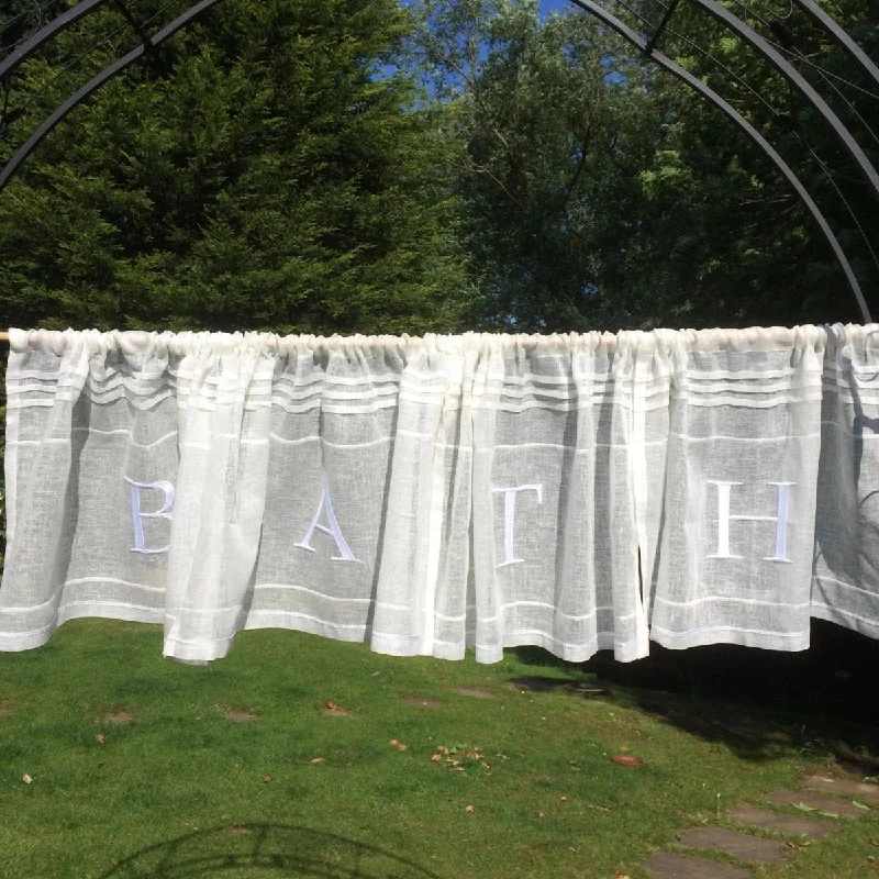 BATH Embroidered Cafe Curtains x 4 Set