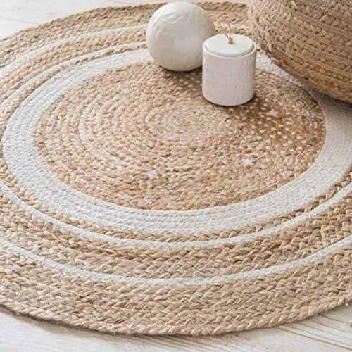 Be Wild Handwoven Jute Rug, Natural Fibres, Braided Reversible Carpet for Bedroom Living Room Dining Room (ROUND16, 70 cm) Be Wild Handwoven Jute Rug, Natural Fibres, Braided Reversible Carpet for Bedroom Living Room Dining Room (ROUND16, 70 cm)